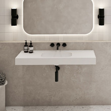 Mia 1200mm Matte White Wall Hung Basin with Overflow